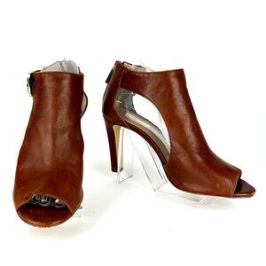 Louise et Cie Brown Peep-Toe Cutout Booties Size 8M